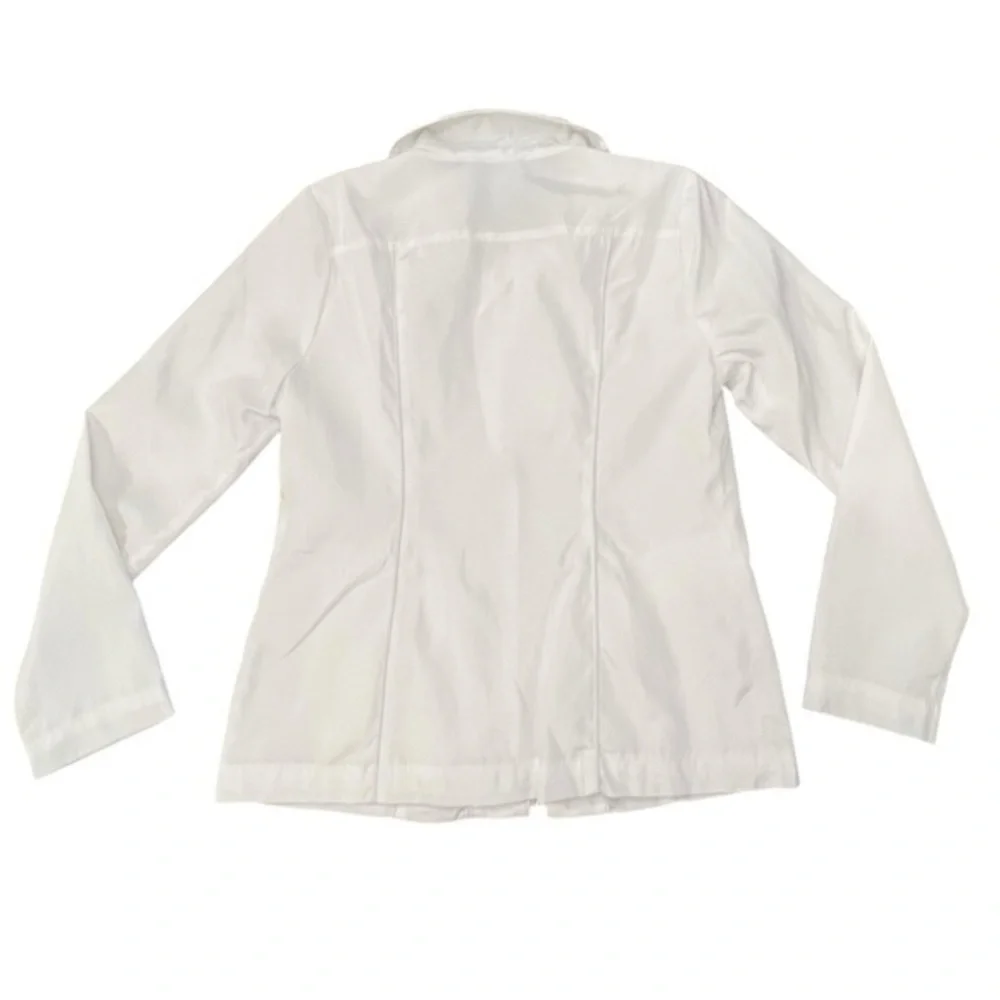 Laura Ashley Ladies Silky Regatta Jacket Embellished White Zip Up Small NWT $114